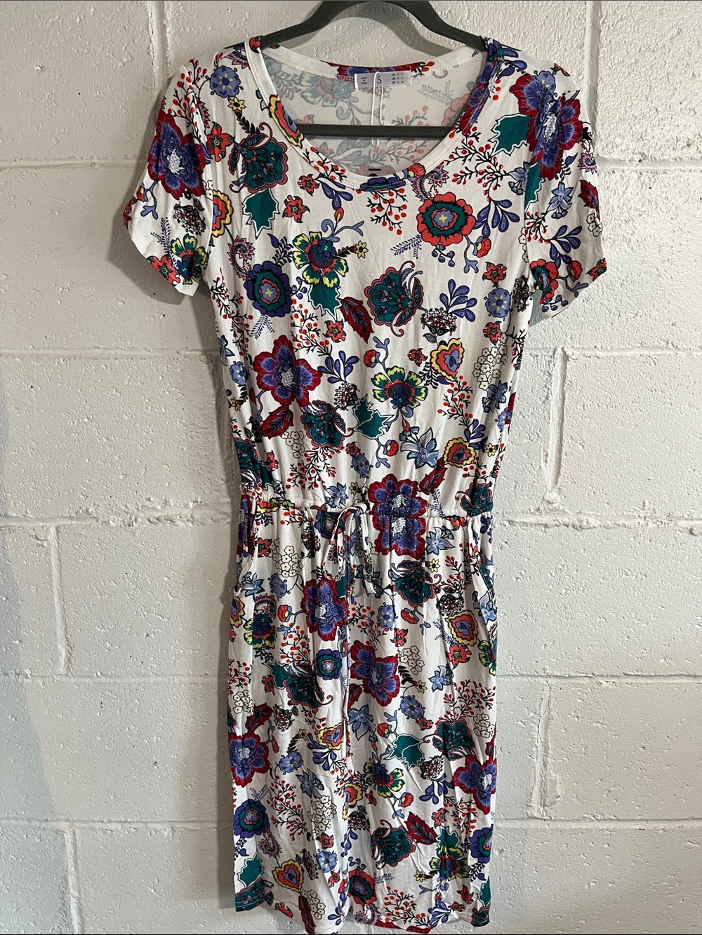 Levaca Floral Drawstring Waist Dress
